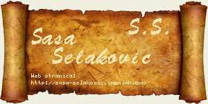 Saša Selaković vizit kartica